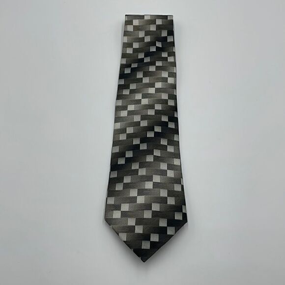 100% silk Gray and black alfani necktie - Picture 1 of 5
